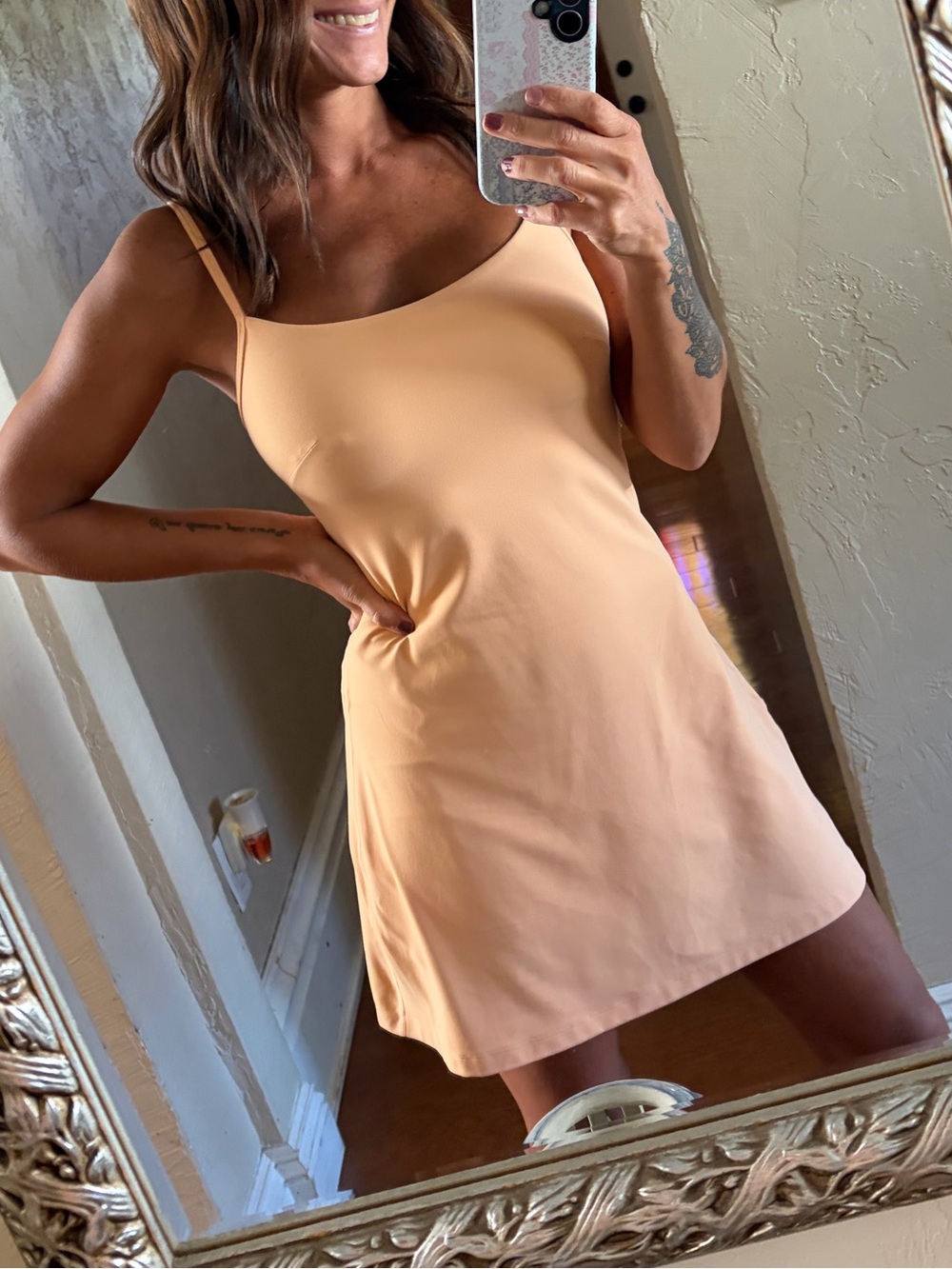 Lululemon Align Cami Strap Dress in color 
Peach Bellini